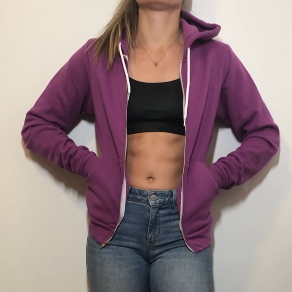 American Apparel Dark Orchid Flex Fleece  XS XL